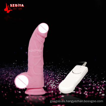 Prepucio Dildo pene vibrante para el sexo mujeres (DYAST395D)